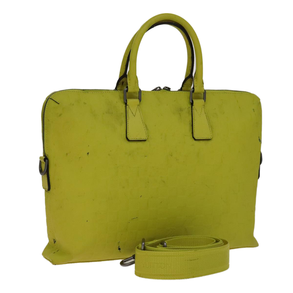 LOUIS VUITTON Damier Infini Porte Documents Jules Bag Yellow N41391 Auth 108788