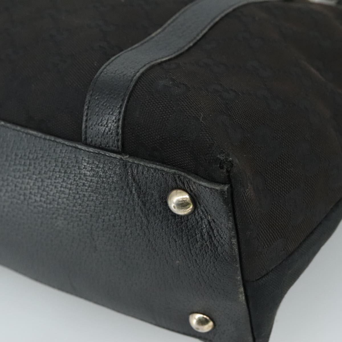 GUCCI GG Canvas Tote Bag Black Gold 141470 Auth 108824