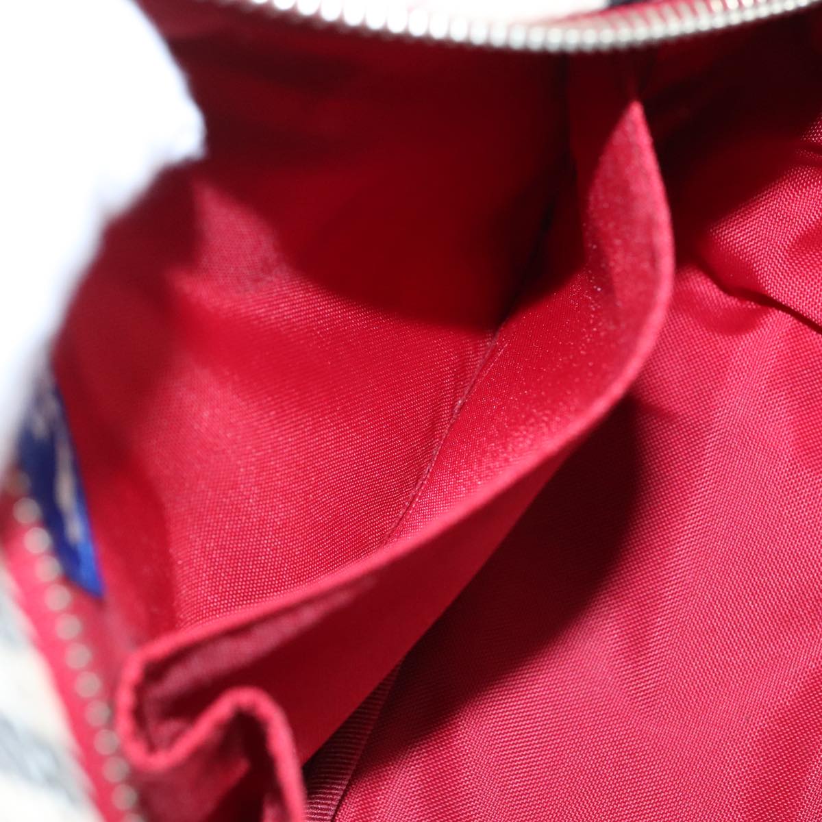 BURBERRY Nova Check Blue Label Shoulder Bag Nylon Beige Silver Auth 108828