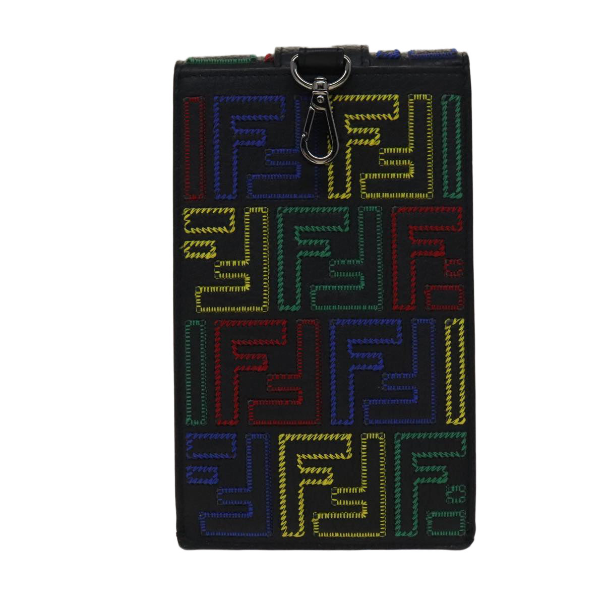FENDI Zucca Canvas Smartphone holder Leather Multicolor 7AS120 Auth 108838V
