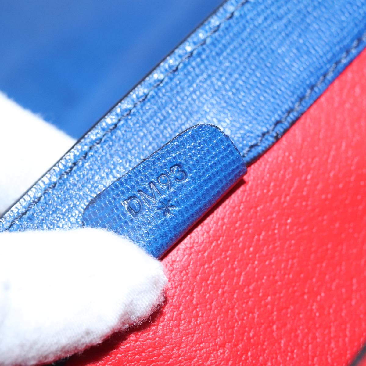 CELINE Hand Bag Leather 2way Blue Gold Auth 108868V