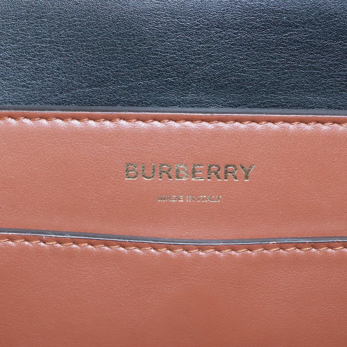 BURBERRY Hand Bag Coated Canvas Leather Brown Black gold Auth 108879