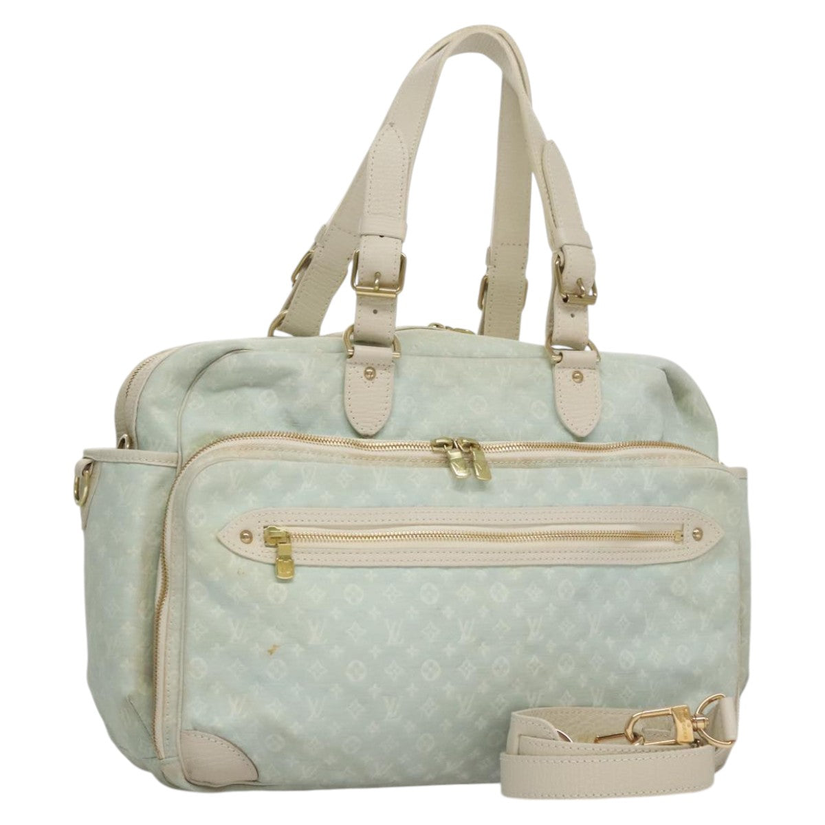 LOUIS VUITTON Monogram Mini Lin Sac Arange Mothers Bag Blue M95256 Auth 108921