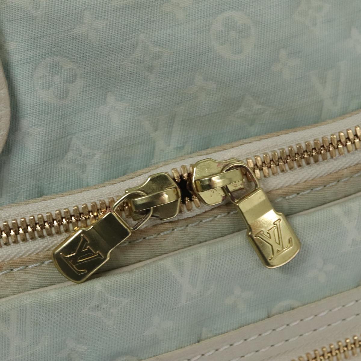 LOUIS VUITTON Monogram Mini Lin Sac Arange Mothers Bag Blue M95256 Auth 108921