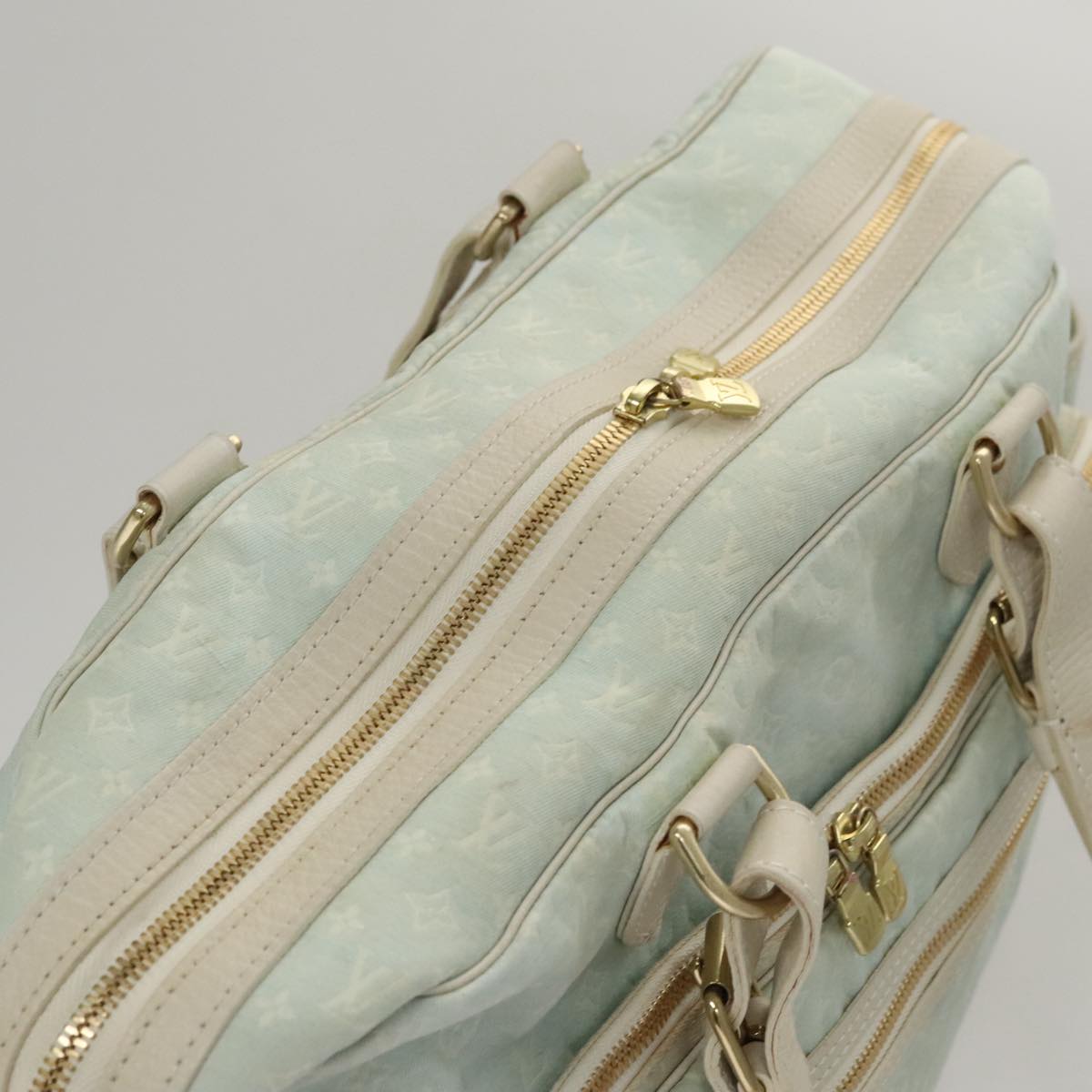 LOUIS VUITTON Monogram Mini Lin Sac Arange Mothers Bag Blue M95256 Auth 108921