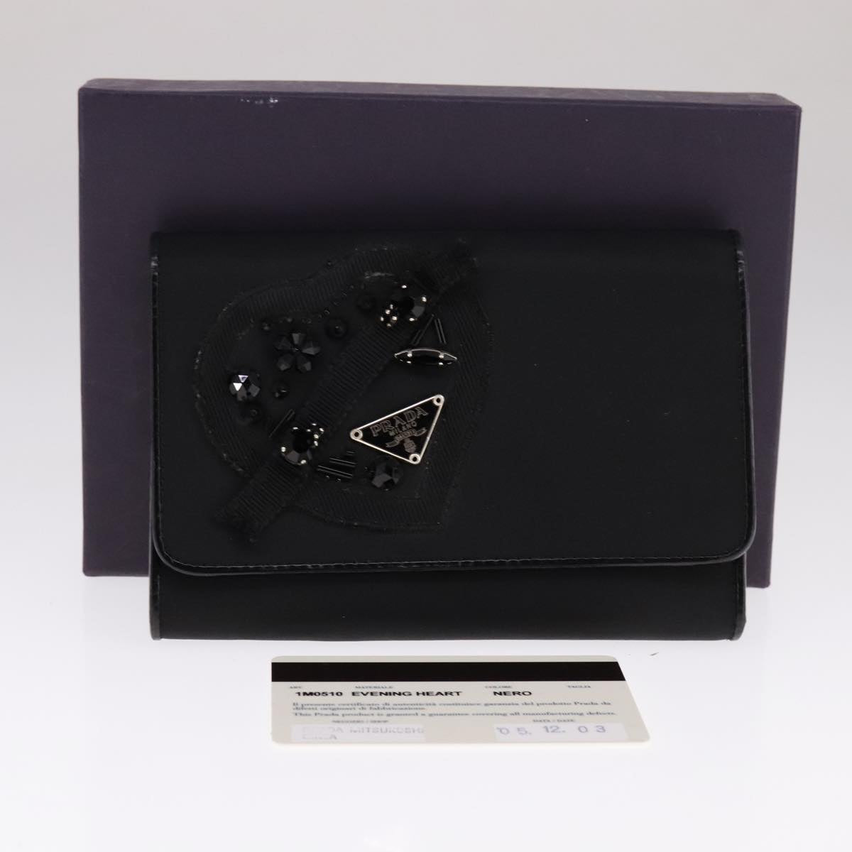 PRADA Wallet Nylon Black Auth 108925