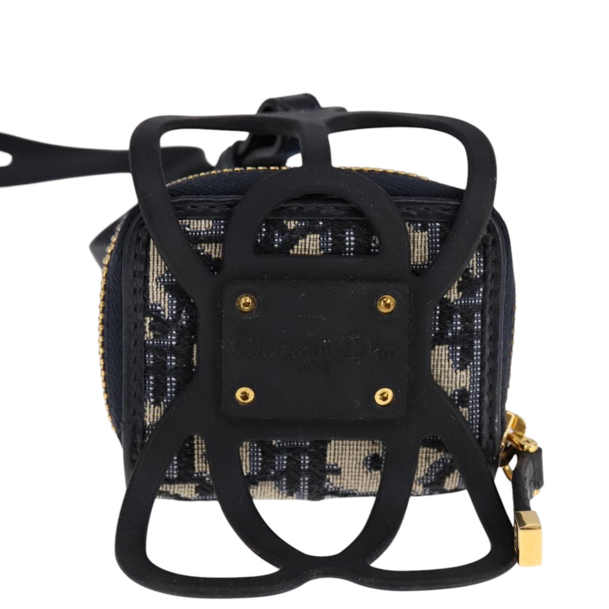 Christian Dior Neck Strap Phone Folder Trotter Canvas Navy Auth 108927