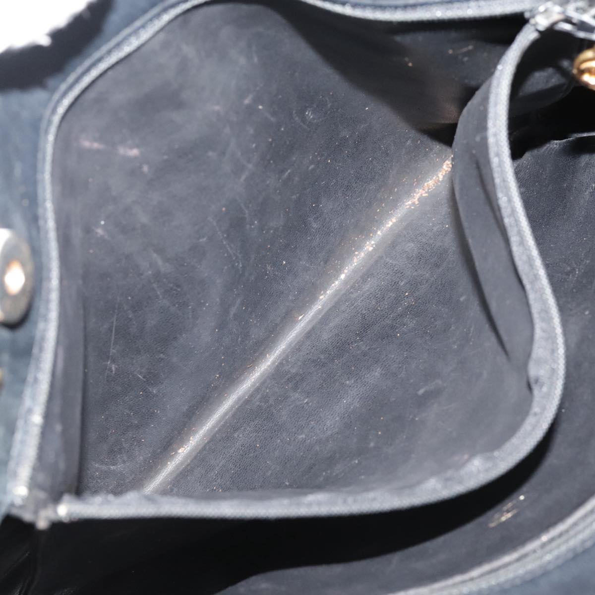 CHANEL Matelasse Chain Shoulder Bag Leather Gold Black CC Auth 108965