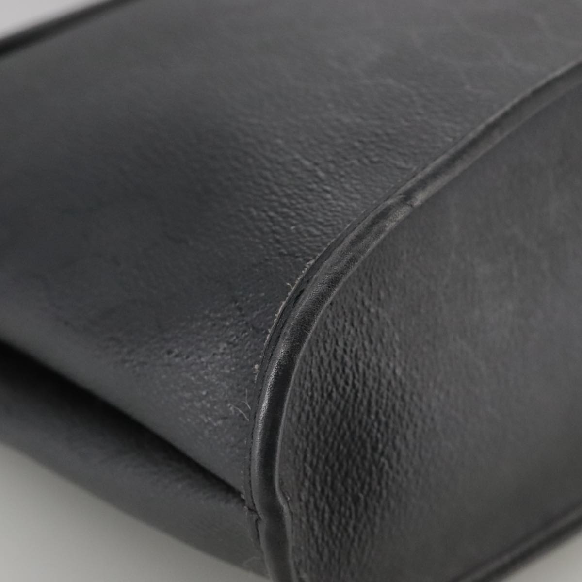 Christian Dior Honeycomb Canvas Shoulder Bag PVC Leather Black Gold Auth 109067