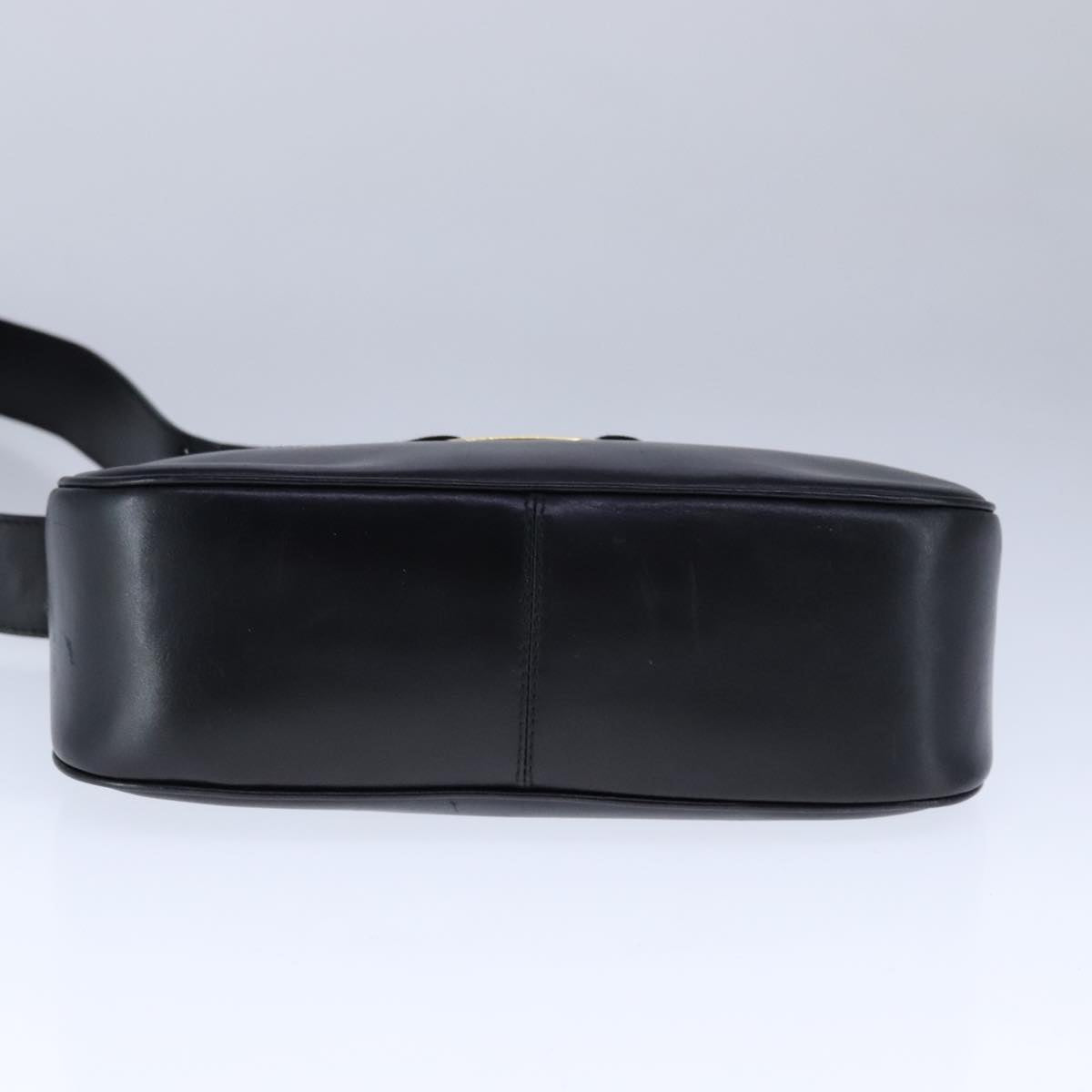 Salvatore Ferragamo Vala Shoulder Bag Leather Black Gold Auth 109105