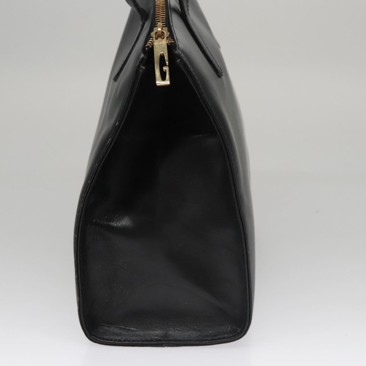 GUCCI Hand Bag Leather Black Gold 000 2058 0569 0 Auth 109125