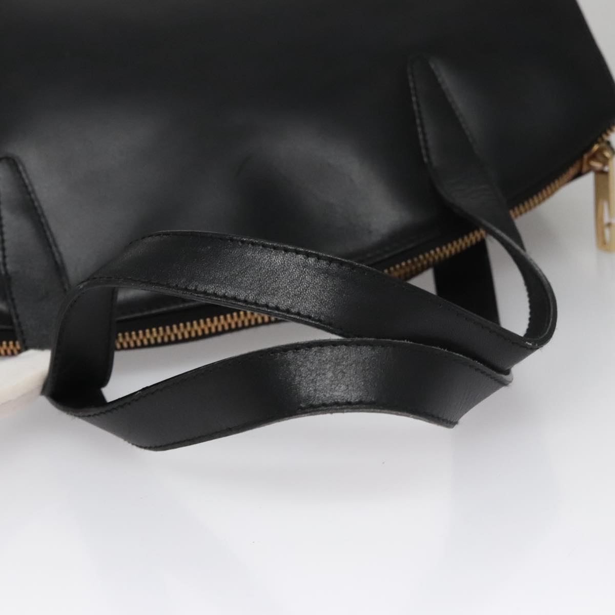 GUCCI Hand Bag Leather Black Gold 000 2058 0569 0 Auth 109125