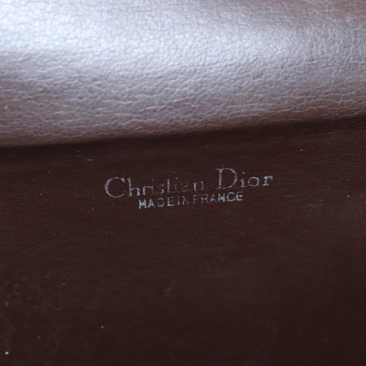 Christian Dior Shoulder Bag Leather Bordeaux Gold Auth 109198