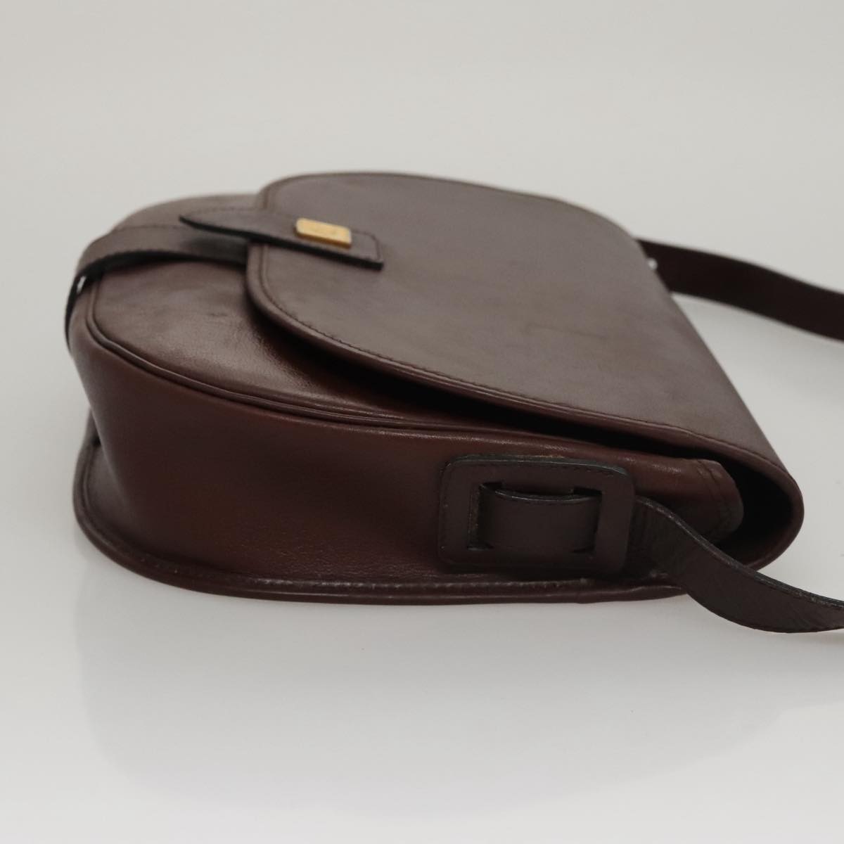 Christian Dior Shoulder Bag Leather Bordeaux Gold Auth 109198