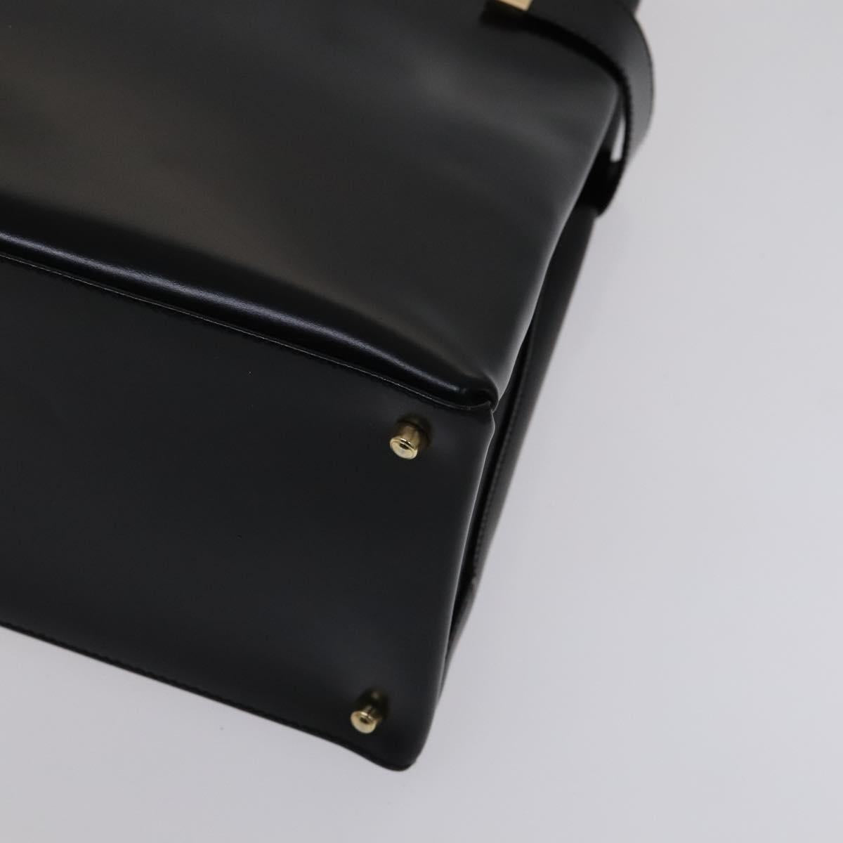 GUCCI Hand Bag Leather 2way Black Gold 000 2046 0562 Auth 109217