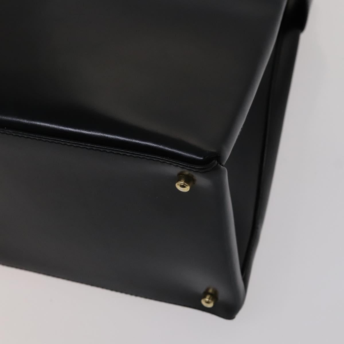 GUCCI Hand Bag Leather 2way Black Gold 000 2046 0562 Auth 109217