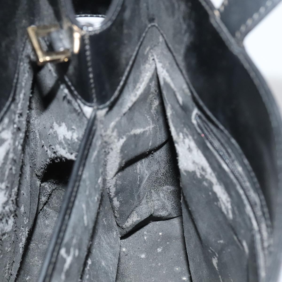 GUCCI Hand Bag Leather 2way Black Gold 000 2046 0562 Auth 109217