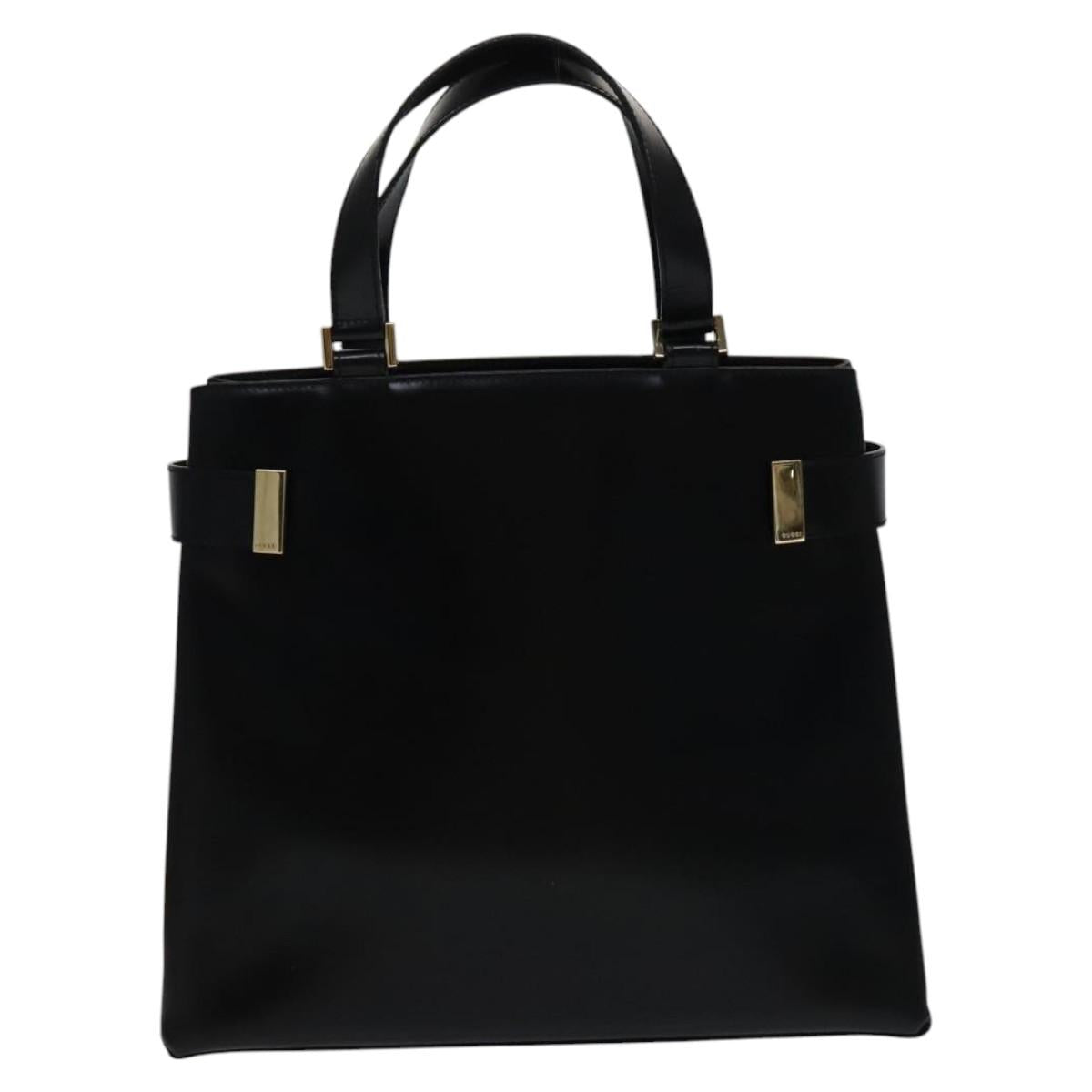 GUCCI Hand Bag Leather 2way Black Gold 000 2046 0562 Auth 109217
