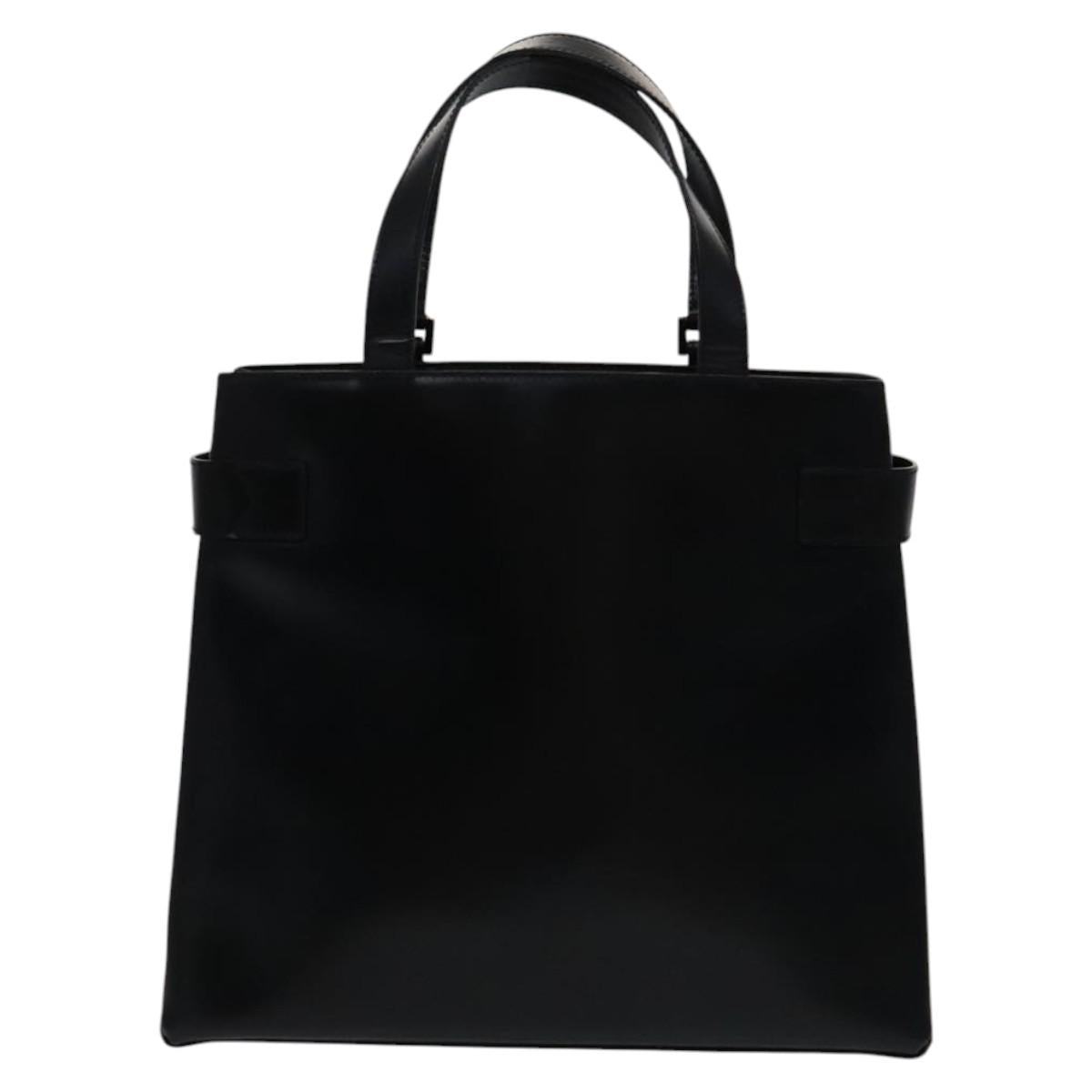 GUCCI Hand Bag Leather 2way Black Gold 000 2046 0562 Auth 109217