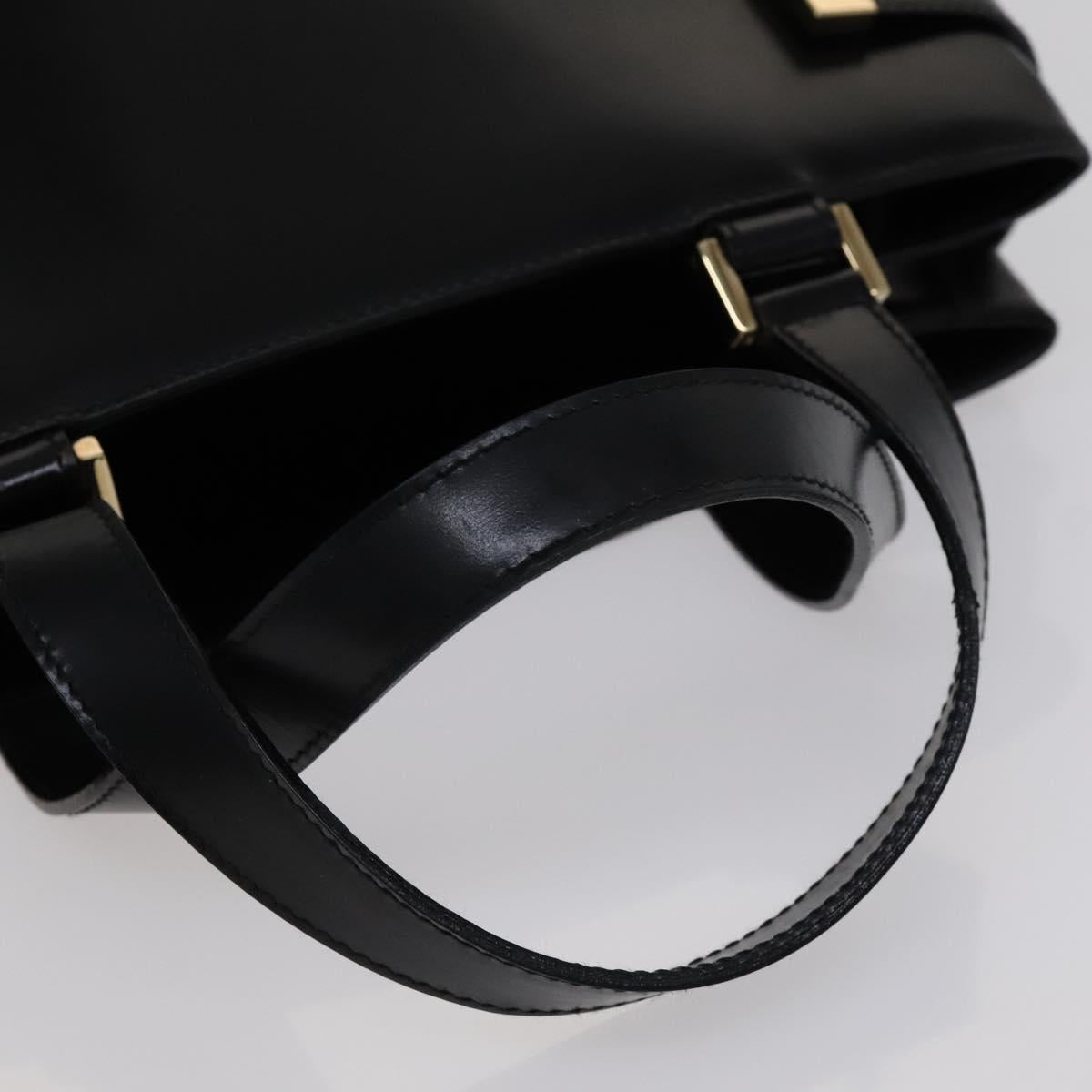 GUCCI Hand Bag Leather 2way Black Gold 000 2046 0562 Auth 109217
