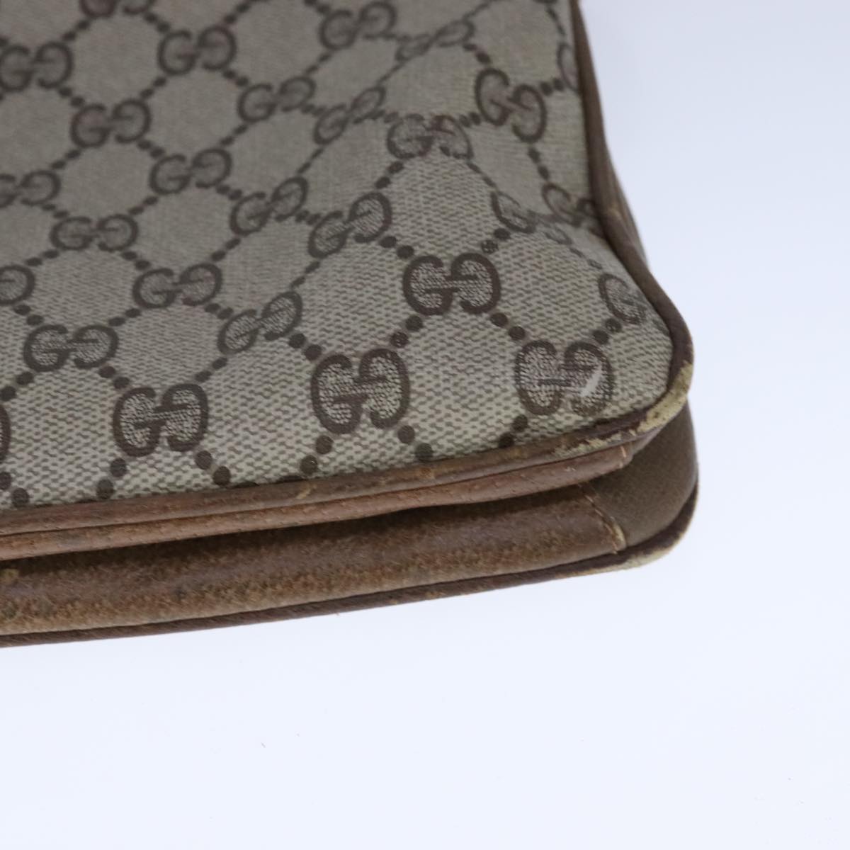 GUCCI GG Supreme Hand Bag PVC Leather Beige 10 02 021 Auth 109381