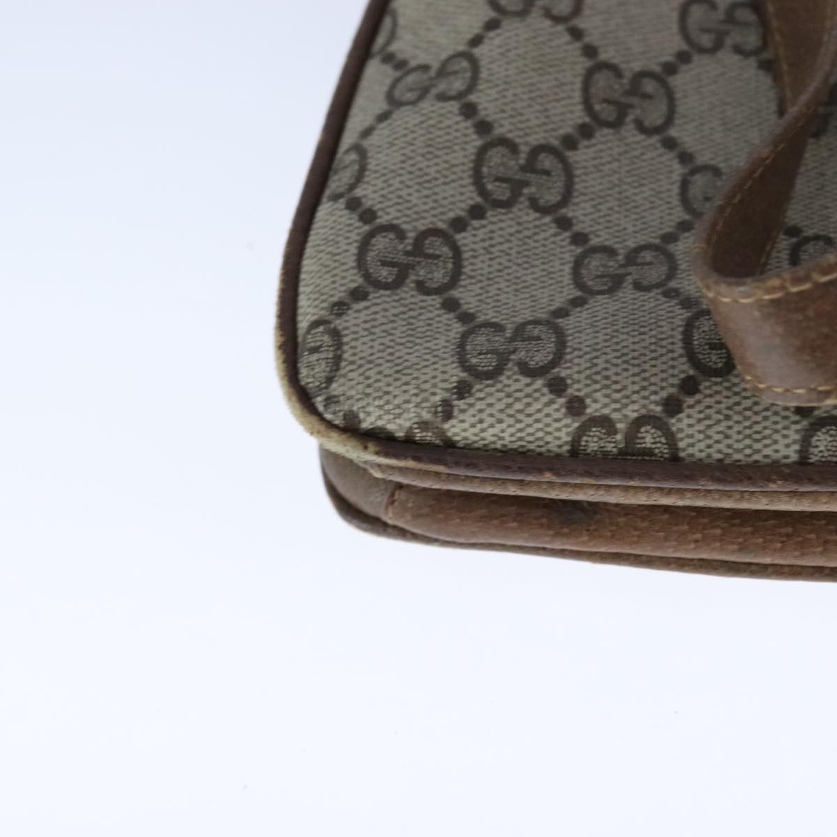 GUCCI GG Supreme Hand Bag PVC Leather Beige 10 02 021 Auth 109381