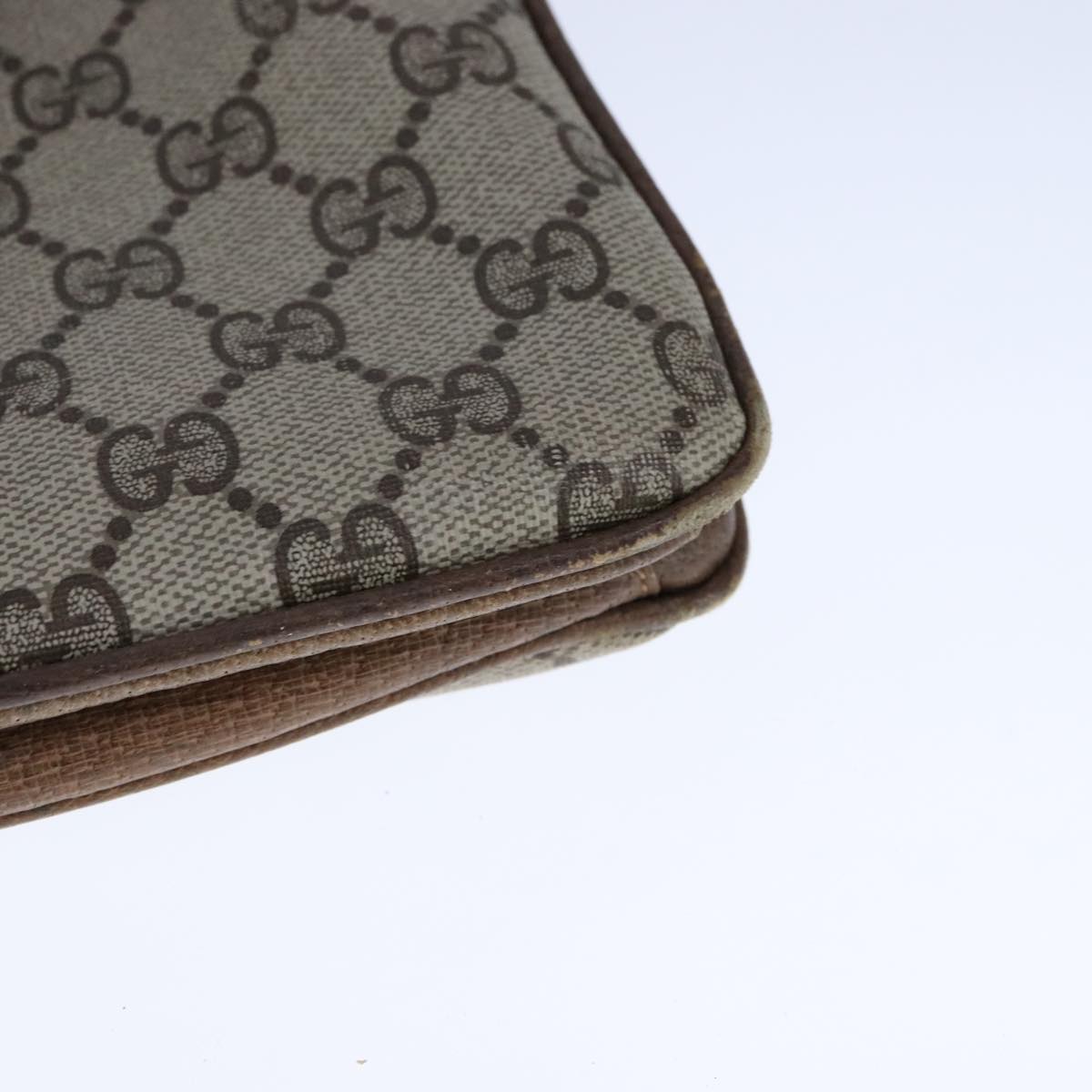 GUCCI GG Supreme Hand Bag PVC Leather Beige 10 02 021 Auth 109381