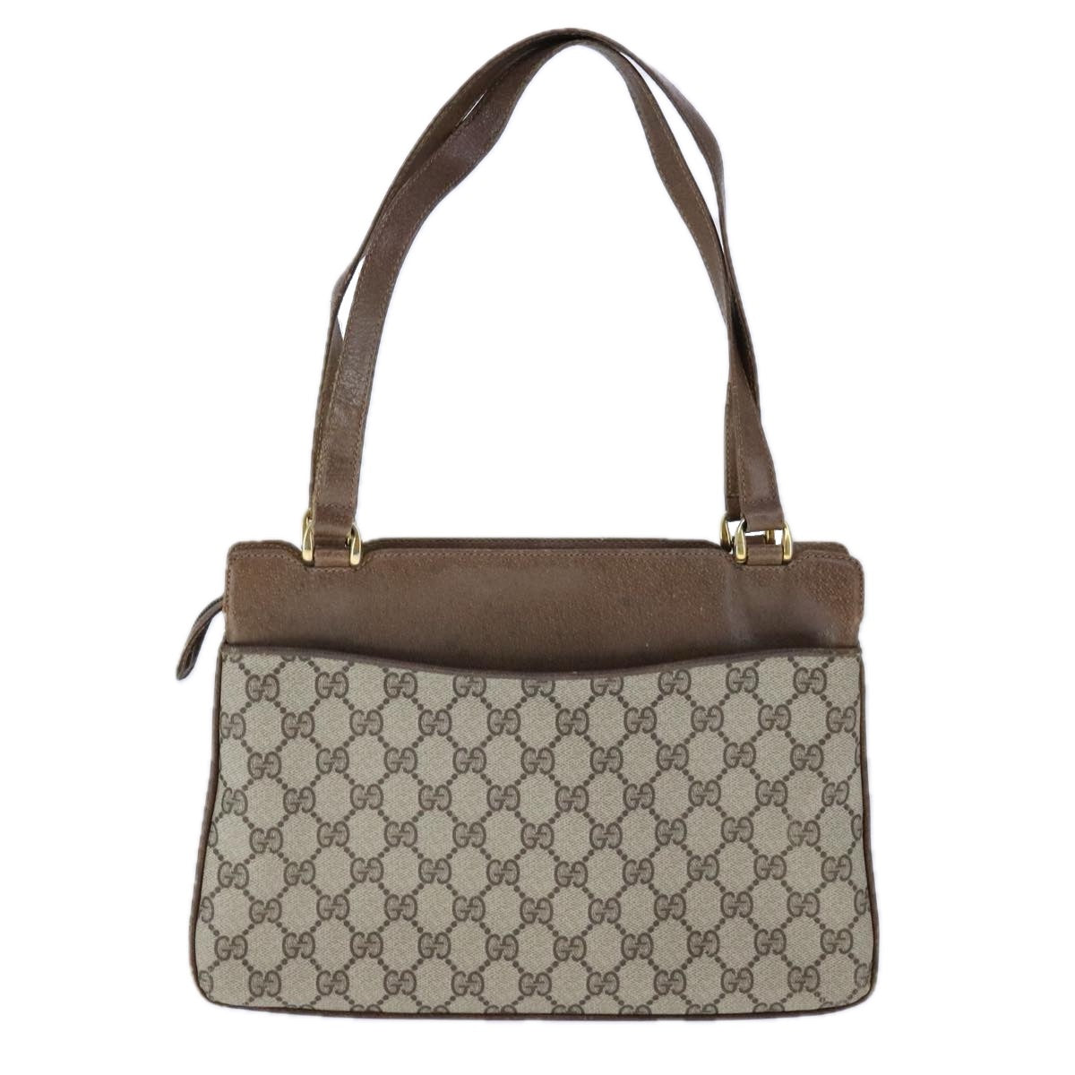 GUCCI GG Supreme Hand Bag PVC Leather Beige 10 02 021 Auth 109381