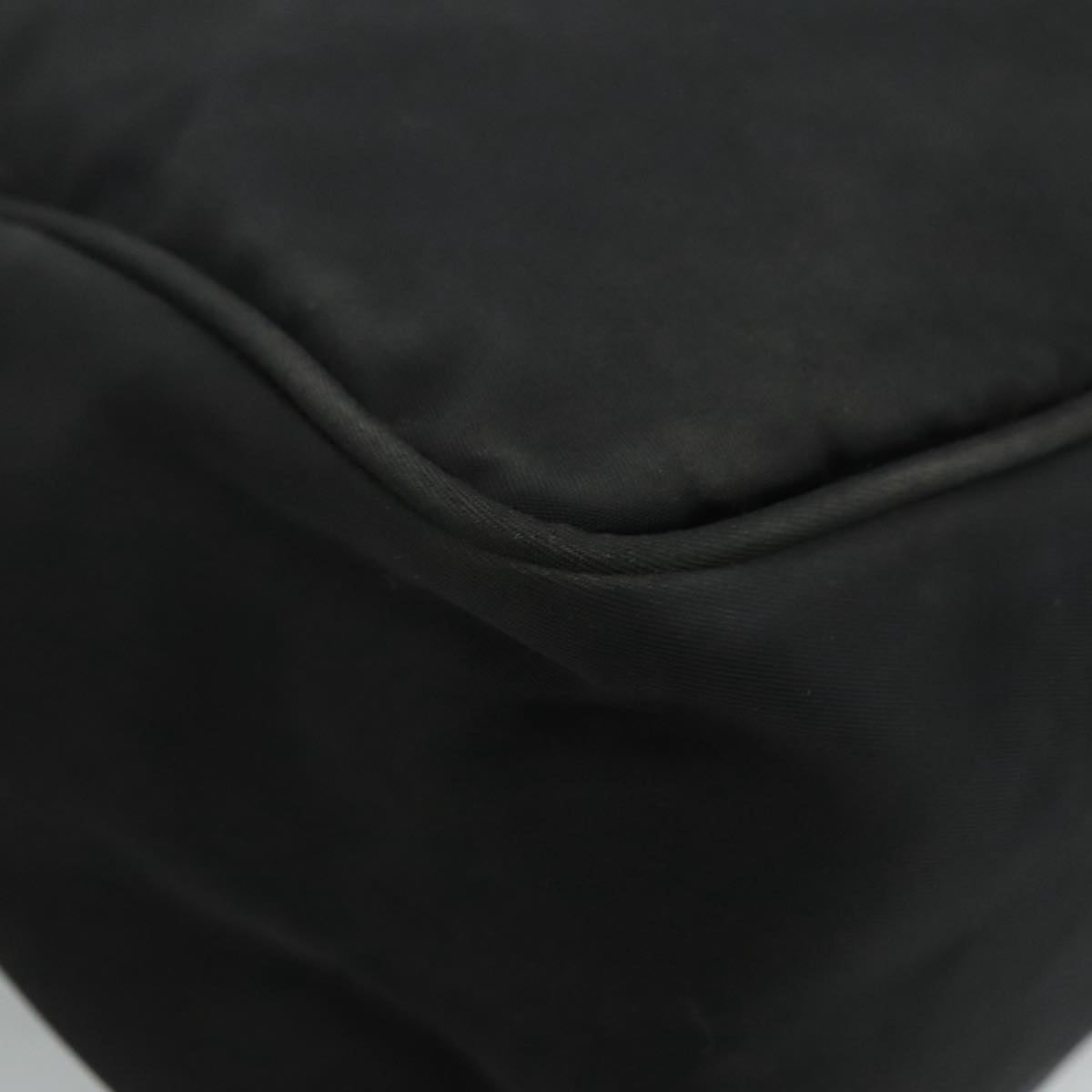 PRADA Shoulder Bag Nylon Black Silver Auth 109422