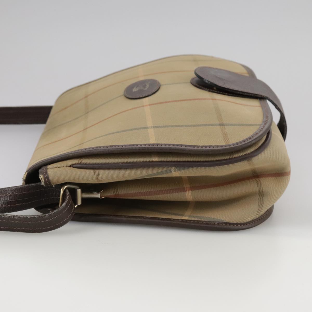 Burberrys Nova Check Shoulder Bag Canvas Brown Auth 109485