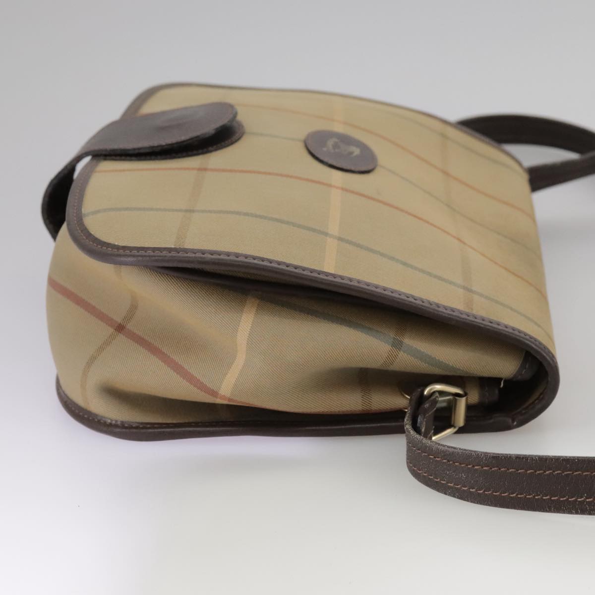 Burberrys Nova Check Shoulder Bag Canvas Brown Auth 109485