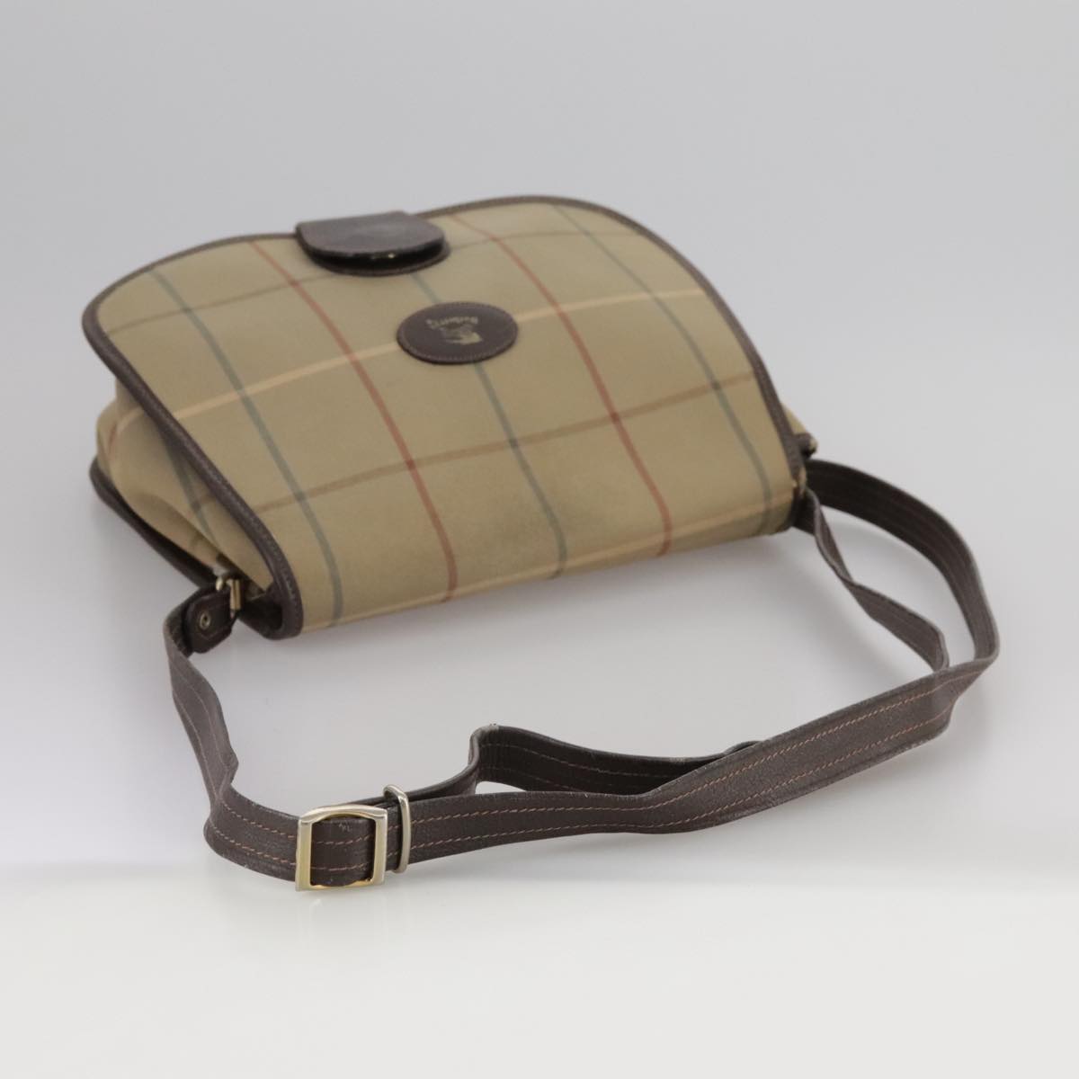 Burberrys Nova Check Shoulder Bag Canvas Brown Auth 109485