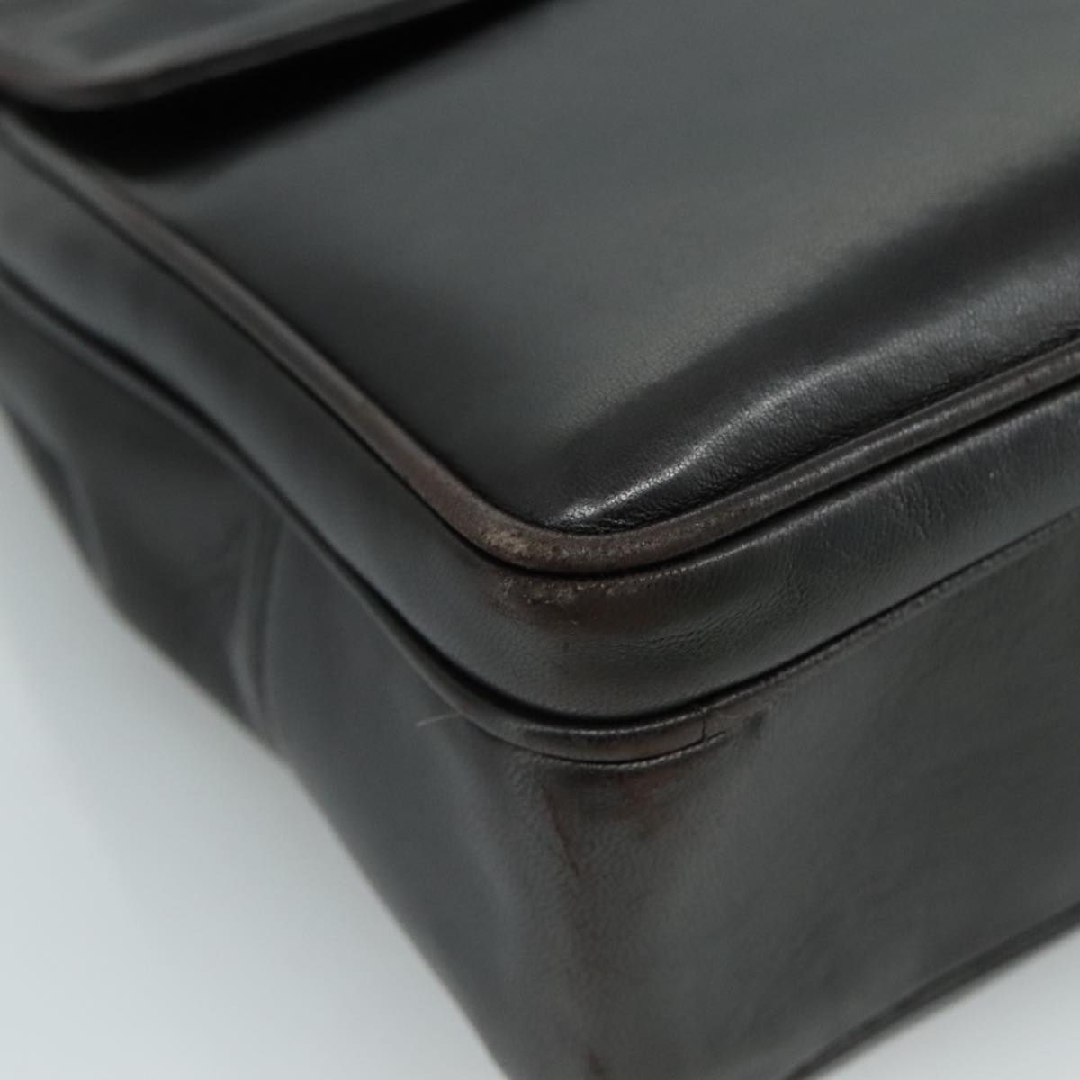 CHANEL COCO Mark Chain Shoulder Bag Lamb Skin Black Gold CC Auth 109490