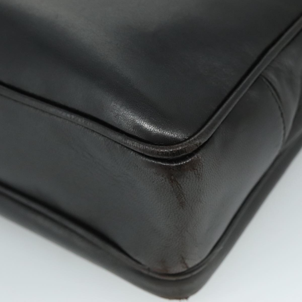 CHANEL COCO Mark Chain Shoulder Bag Lamb Skin Black Gold CC Auth 109490