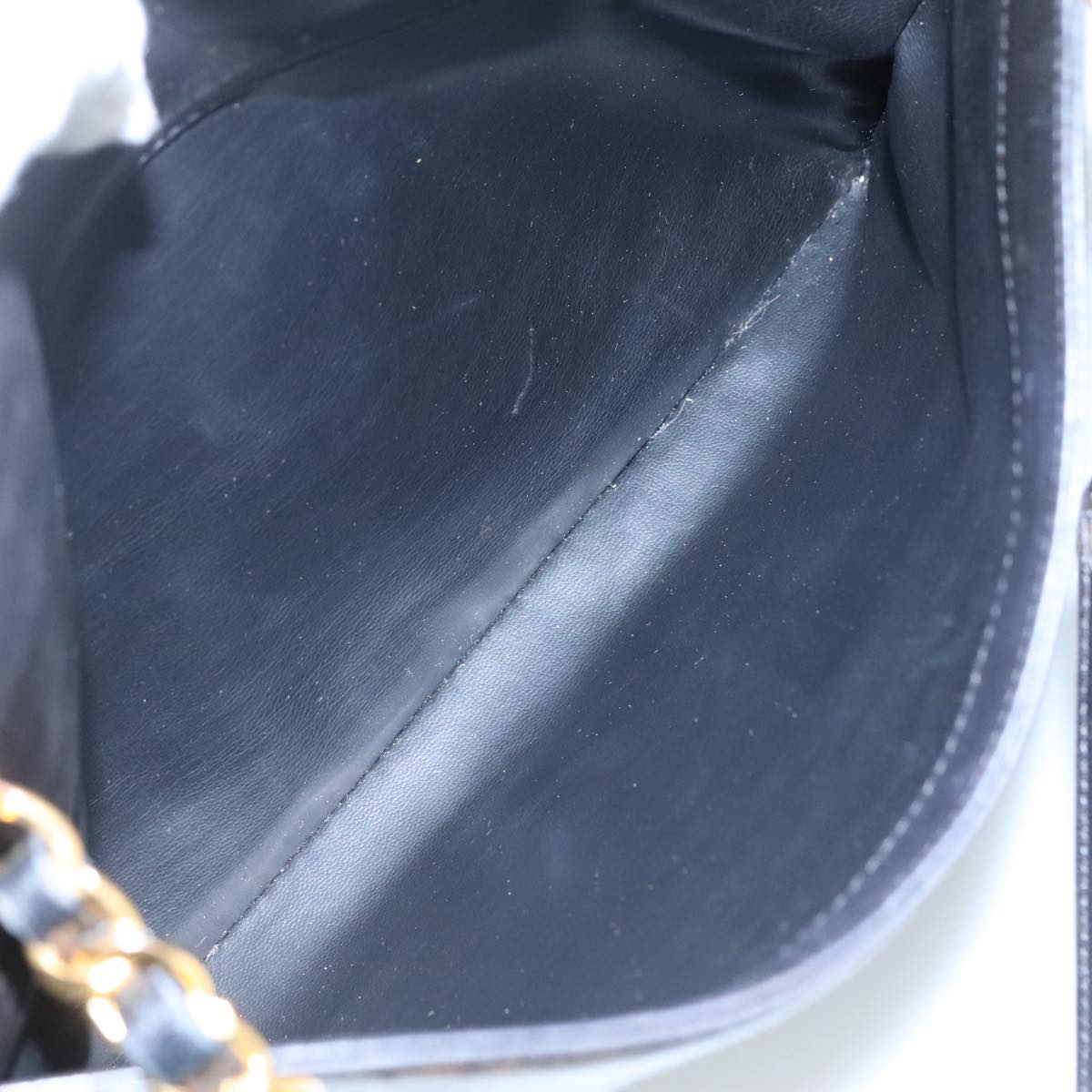 CHANEL COCO Mark Chain Shoulder Bag Lamb Skin Black Gold CC Auth 109490