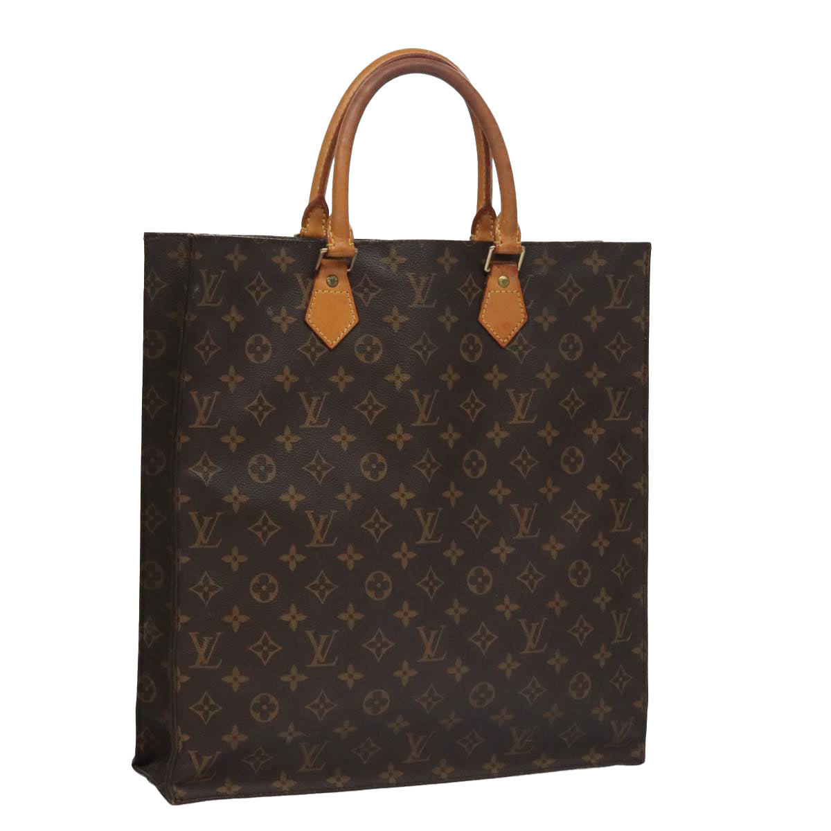 LOUIS VUITTON Monogram Sac Plat Hand Bag M51140 LV Auth 109616