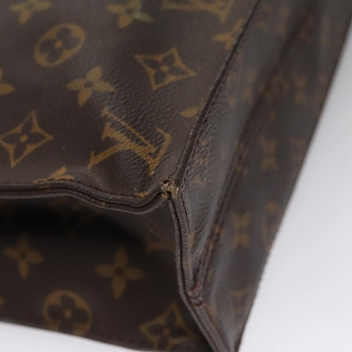 LOUIS VUITTON Monogram Sac Plat Hand Bag M51140 LV Auth 109616