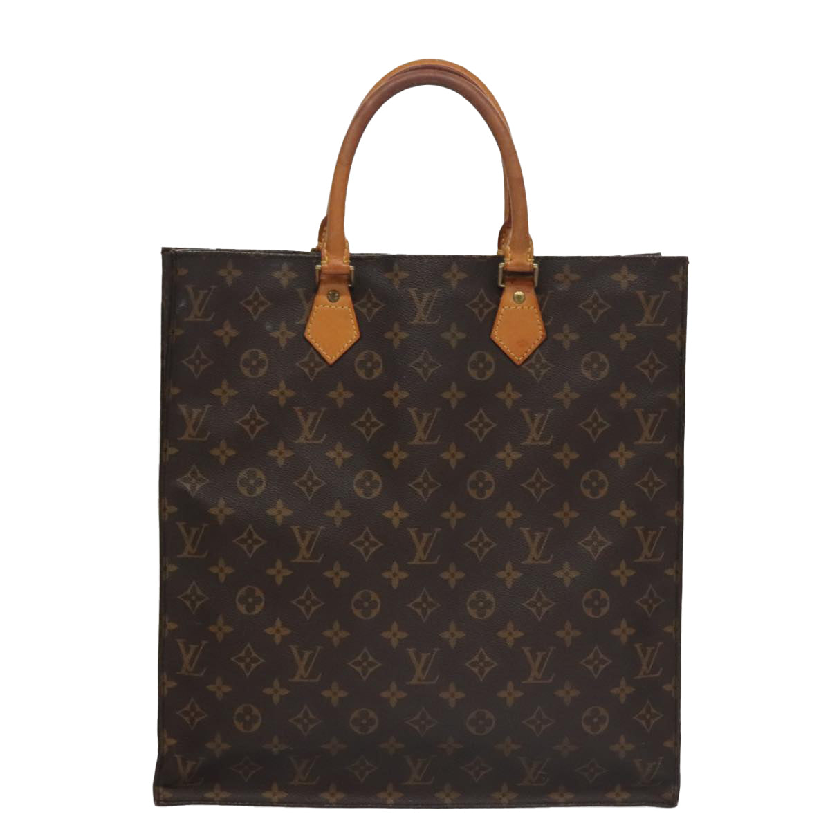 LOUIS VUITTON Monogram Sac Plat Hand Bag M51140 LV Auth 109616