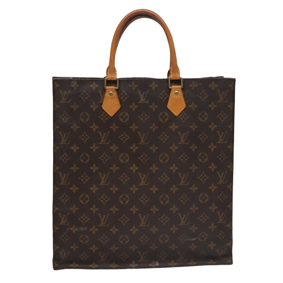 LOUIS VUITTON Monogram Sac Plat Hand Bag M51140 LV Auth 109616