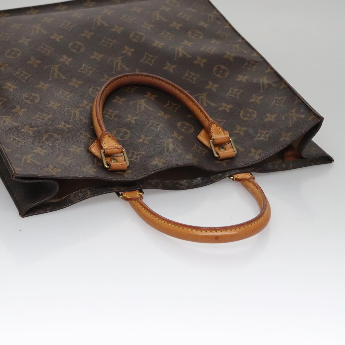 LOUIS VUITTON Monogram Sac Plat Hand Bag M51140 LV Auth 109616