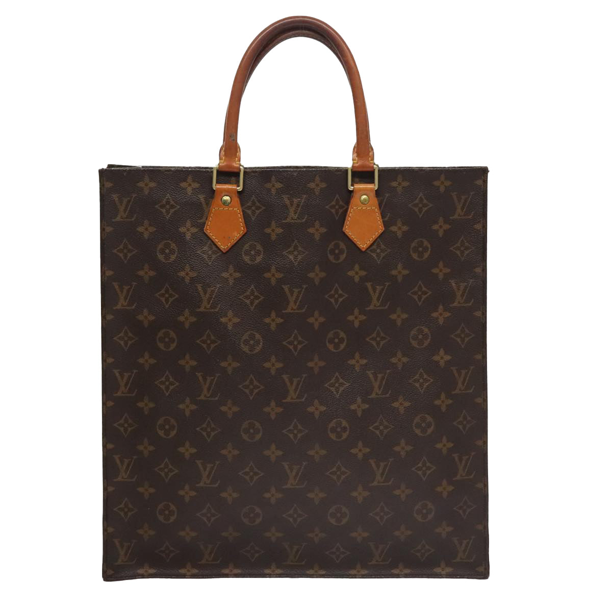 LOUIS VUITTON Monogram Sac Plat Hand Bag M51140 LV Auth 109668