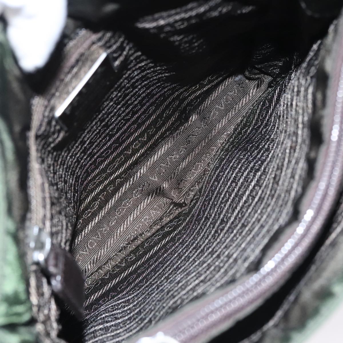 PRADA Hand Bag Nylon Khaki Auth 109677