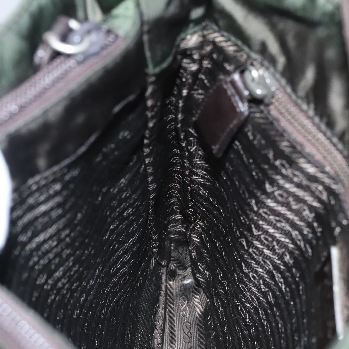 PRADA Hand Bag Nylon Khaki Auth 109677