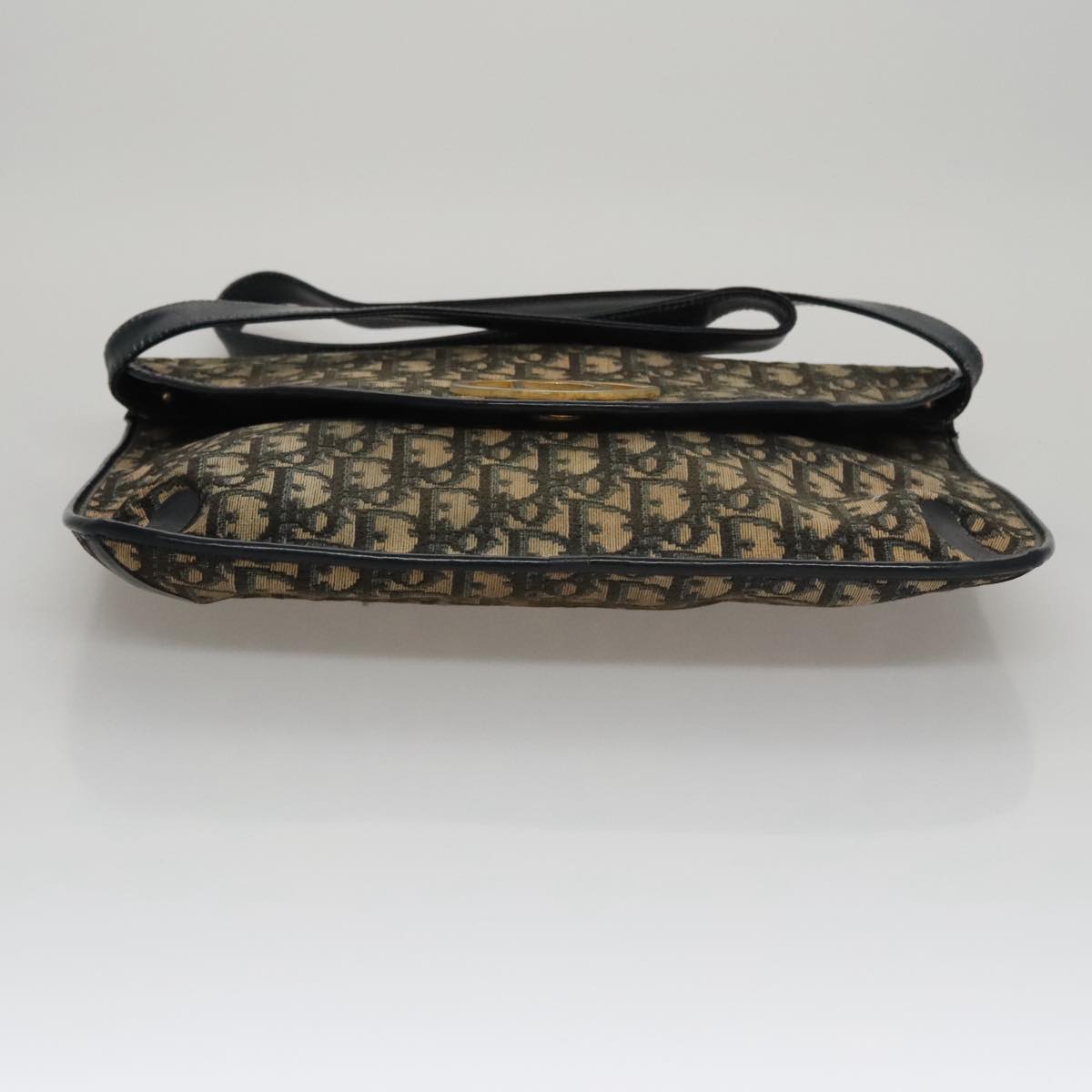 Christian Dior Trotter Canvas Shoulder Bag Navy Auth 109698