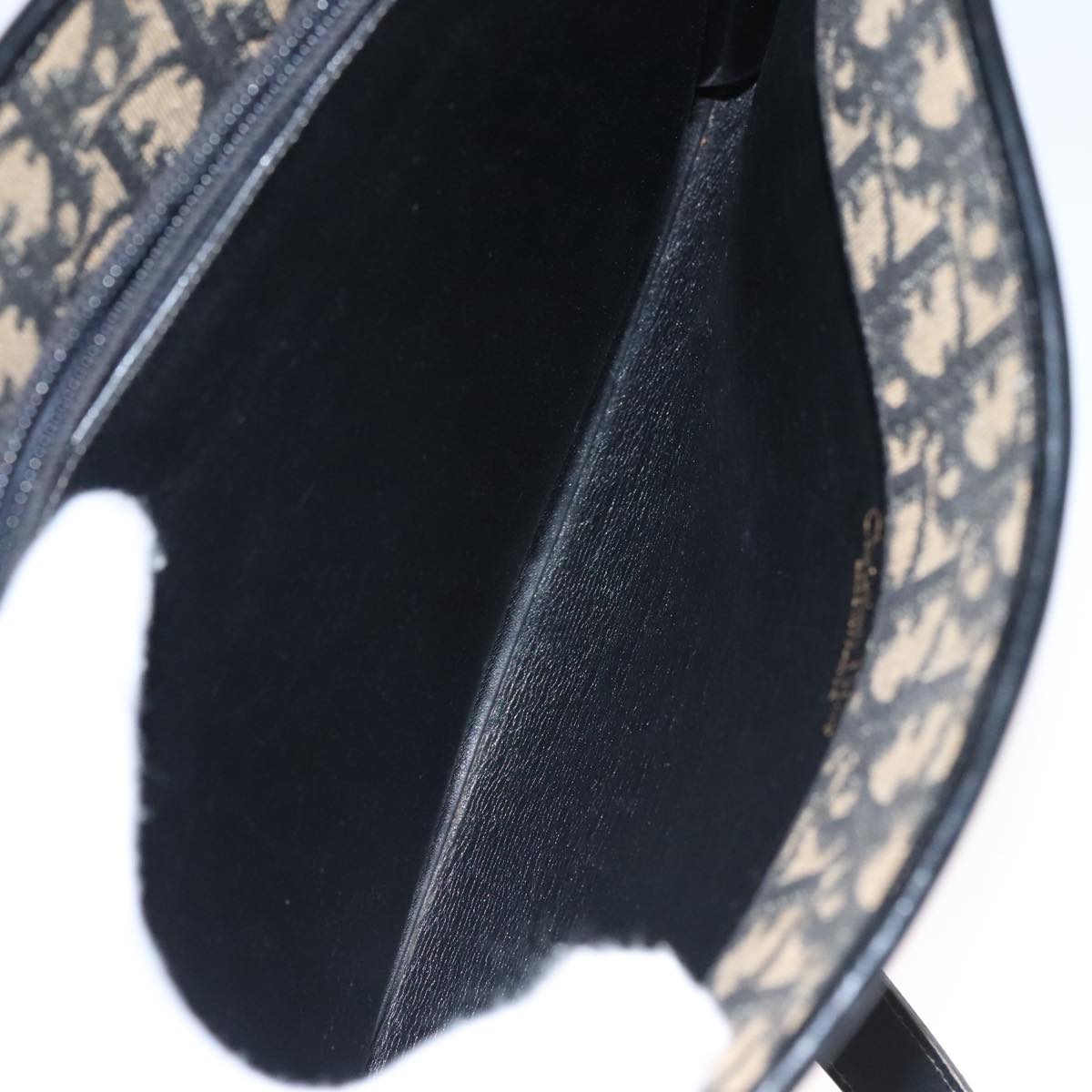 Christian Dior Trotter Canvas Shoulder Bag Navy Auth 109699