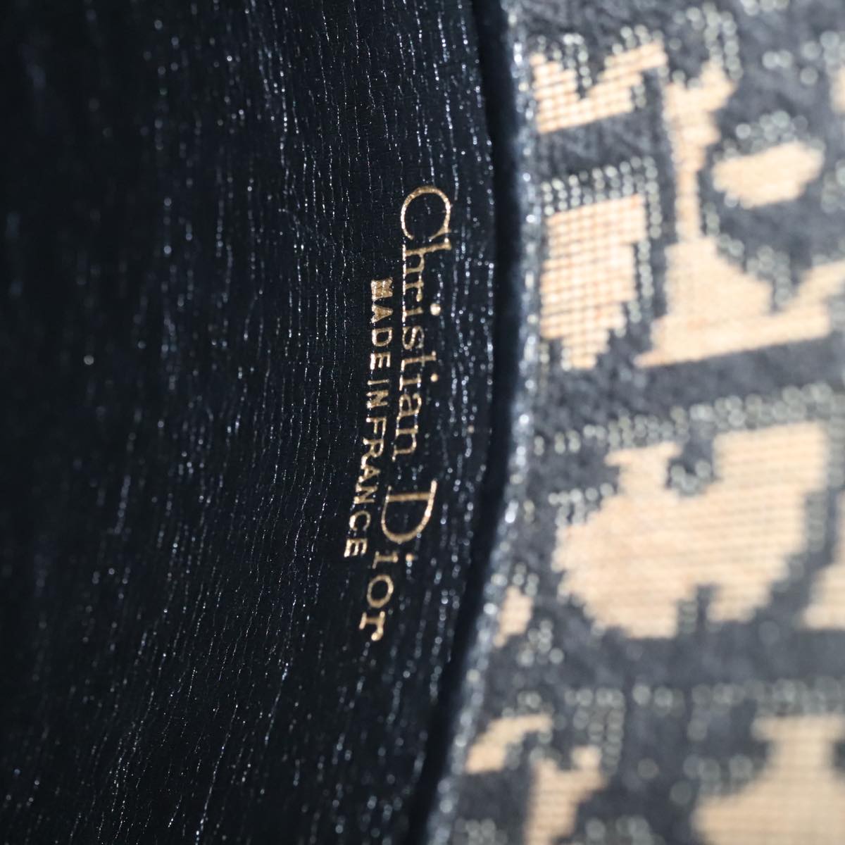 Christian Dior Trotter Canvas Shoulder Bag Navy Auth 109699