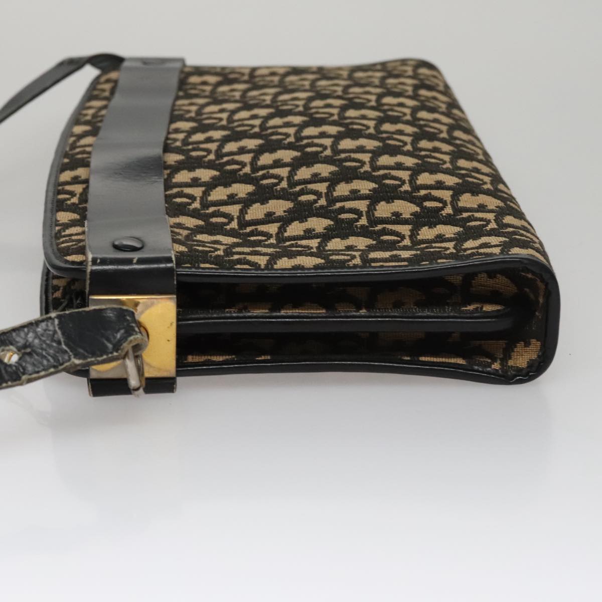 Christian Dior Trotter Canvas Shoulder Bag Navy Auth 109699