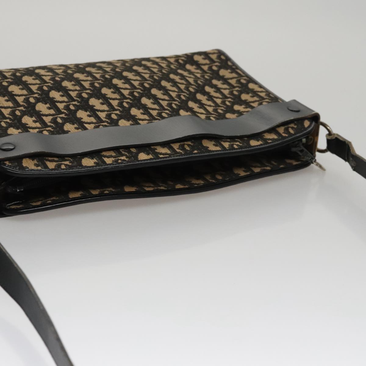 Christian Dior Trotter Canvas Shoulder Bag Navy Auth 109699