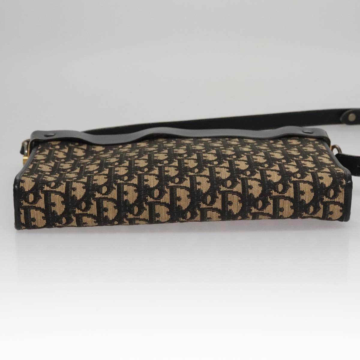 Christian Dior Trotter Canvas Shoulder Bag Navy Auth 109699