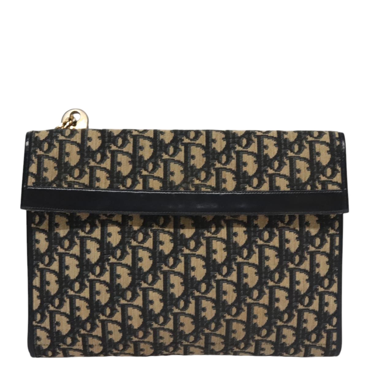 Christian Dior Trotter Canvas Shoulder Bag Navy Auth 109700